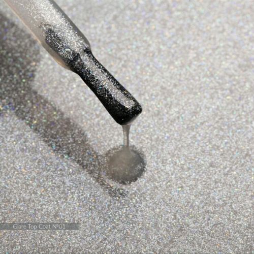  Закріплювач для гель-лаку з шимером без липкого шару Couture Colour Glare Top Coat № 01, 9 мл 