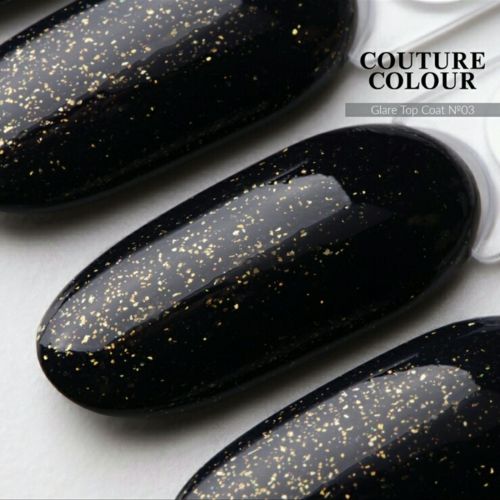 Закрепитель для гель-лака с шиммером без липкого слоя Couture Colour Glar Top Coat № 03, 9 мл