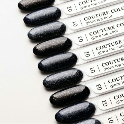 Закріплювач для гель-лаку з шимером без липкого шару Couture Colour Glare Top Coat № 02, 9 мл