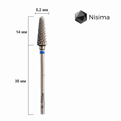 Фреза твердосплавная конус синий Nisima H_705mK