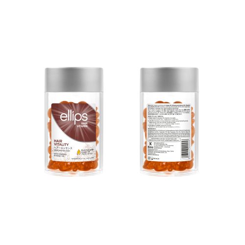 Капсули для волосся Ellips Hair vitality помаранчеві з женьшенем та медом, 50шт
