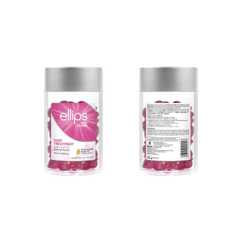 Капсули для волосся Ellips Hair treatment рожеві з олією Жожоба, 50шт 