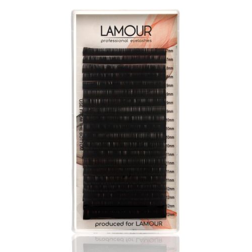 Ресницы LAMOUR Черные Mix размеров D 0,07 7-12мм 20линий