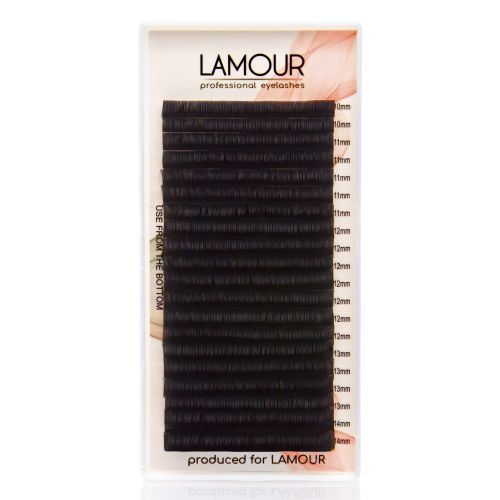 Вії LAMOUR Чорні Mix розмірів R 0,10 10-14мм 20ліній
