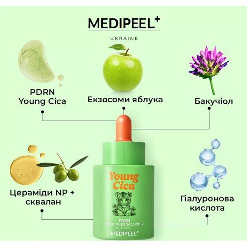 MEDIPEEL Young Cica Укрепляющая сыворотка из PDRN и бакучиолом PDRN Exo-Pin Bakuchiol Serum, 50ml