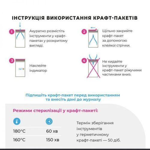 Крафт - пакети Microstop Pro-зорі 100х200 з індикатором IV класу , 100шт