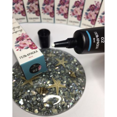 Гель-фарба для стемпинг дизайну Global Fashion, біла 02