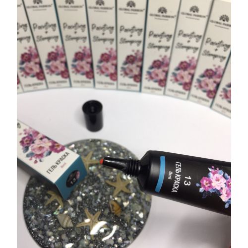  Гель-фарба для стемпинг дизайну Global Fashion, червона 13