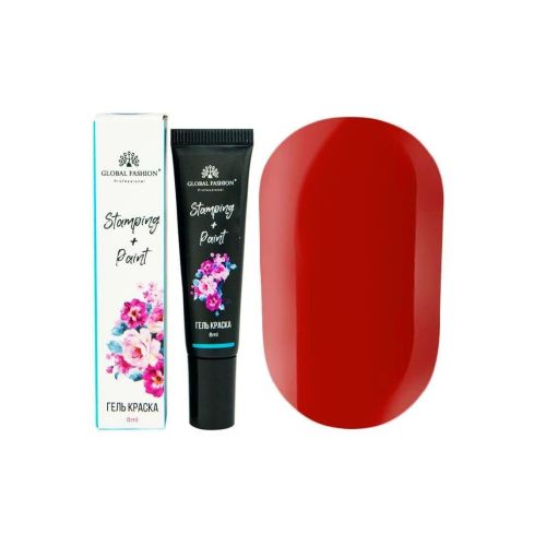  Гель-фарба для стемпинг дизайну Global Fashion, червона 13