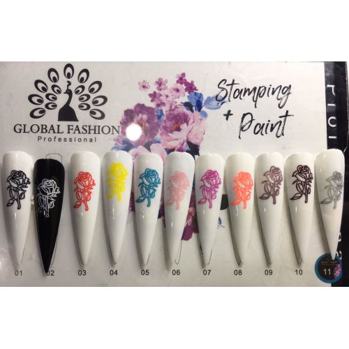  Гель-фарба для стемпинг дизайну Global Fashion, помаранчева 14