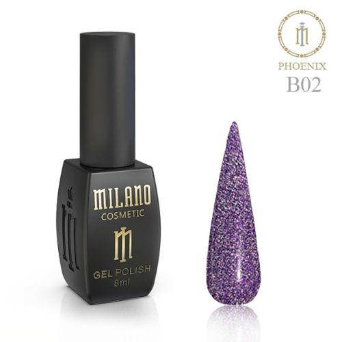 Світловідбивний гель-лак Milano Phoenix №В02