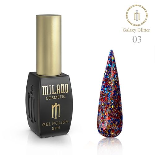 Гель-лак Milano Galaxy Glitter 03, 8 мл