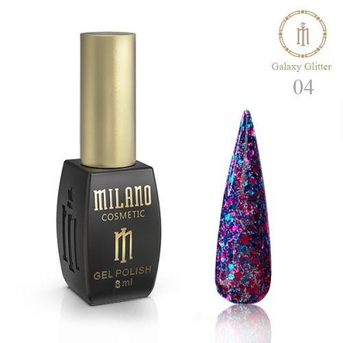 Гель-лак Milano Galaxy Glitter 04, 8 мл