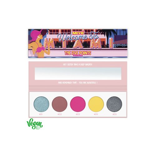 ПАЛЕТКА ТIНЕЙ 5 КОЛЬОРIВ MIYO FIVE POINTS COLOR BOX EDITION 17 Welcome to Miami