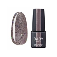 Гель-лак Baby Moon Dance Diamond №16 серебристо-бежевый с разноцветным глиттером, 6 мл