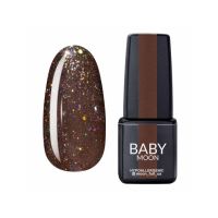 Гель-лак Baby Moon Dance Diamond №14 темний бежевий з різнокольоровим глітером, 6 мл