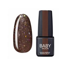 Гель-лак Baby Moon Dance Diamond №14 темний бежевий з різнокольоровим глітером, 6 мл