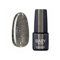 Гель-лак Baby Moon Dance Diamond №21 серебристо-оливковий з різнокольоровим глітером, 6 мл