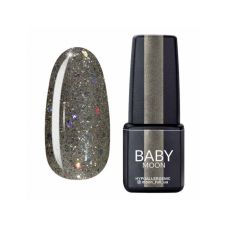 Гель-лак Baby Moon Dance Diamond №21 серебристо-оливковий з різнокольоровим глітером, 6 мл