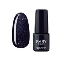 Гель-лак Baby Moon Midnight №08 чорний з блистками, 6 мл