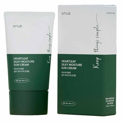 Сонцезахисний крем із екстрактом хауттюйнії ANUA Heartleaf Silky Moisture Sun Cream SPF50+ PA++++ 50ml 