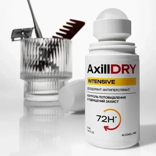 Кульковий дезодорант-антиперспірант AxillDRY Intensive (до 72 годин), 50 мл