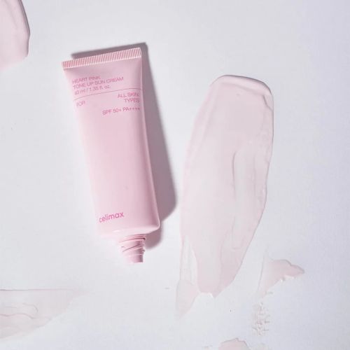 Выравнивающий солнцезащитный крем для лица Celimax Heart Pink Tone Up Sun Cream, SPF 50+ PA++++, 40 мл