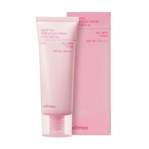 Вирівнювальний сонцезахисний крем для обличчя Celimax Heart Pink Tone Up Sun Cream, SPF 50+ PA++++, 40 мл