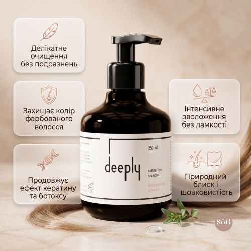 Безсульфатний шампунь Deeply Sulfate-free Shampoo 250 мл