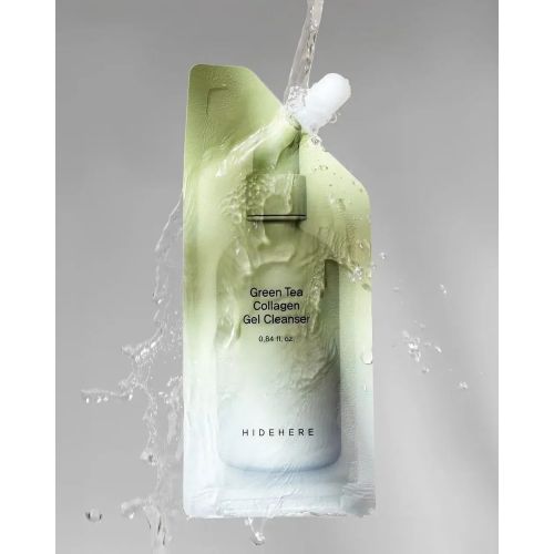 Гель для вмивання HIDEHERE Green Tea Collagen Gel Cleanser з колагеном та зеленим чаєм, 25 мл