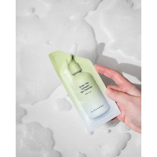 Гель для вмивання HIDEHERE Green Tea Collagen Gel Cleanser з колагеном та зеленим чаєм, 25 мл