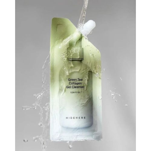 Гель для вмивання HIDEHERE Green Tea Collagen Gel Cleanser з колагеном та зеленим чаєм, 25 мл