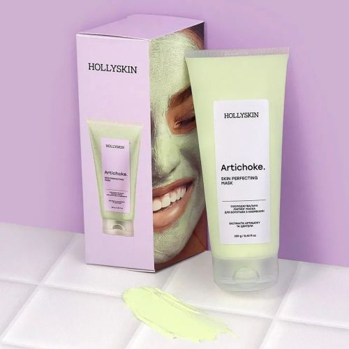 Охолоджуюча маска для обличчя HOLLYSKIN Artichoke Skin Perfecting Mask  для боротьби з набряками 250 мл