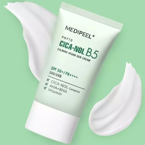 Веганський сонцезахисний крем MEDIPEEL Phyto Cica Nol B5 Calming Vegan Sun Cream, 50 мл