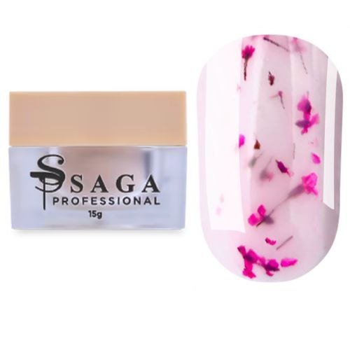 SAGA гель для ногтей цветочный professional Liquid Floral gel 01, 15 мл