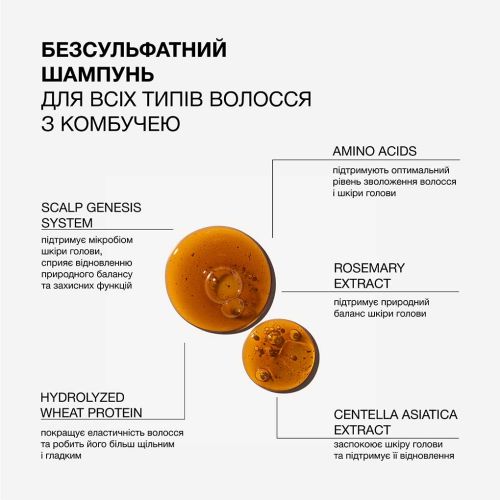 Безсульфатний шампунь для  волосся з комбучею Kombucha Triology. 500мл