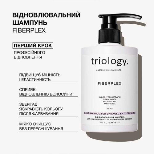 Відновлювальний шампунь для фарбованого та пошкодженого  волосся Fiberplex Triology