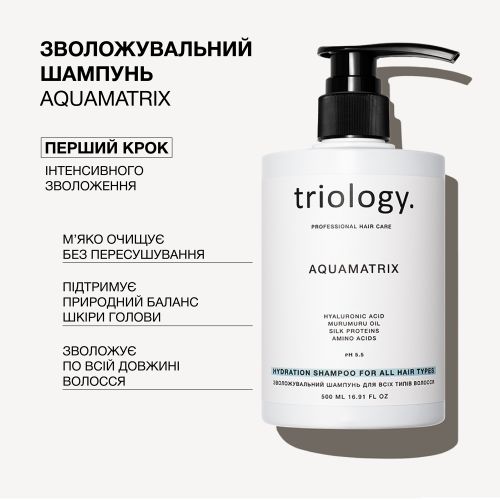 Зволожувальний шампунь Triology. Aquamatrix  для всіх типів волосся 