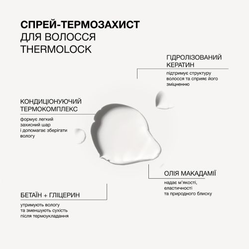Спрей-термозахист для захисту та збереження вологи у волоссі Thermolock Triology, 150 мл