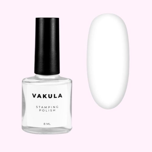 Vakula Nails Лак для стемпінгу №01білий, 8 мл
