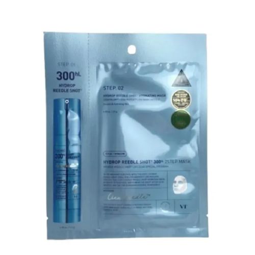 Маска для лица VT COSMETICS HYDROP REEDLE SHOT 300HL 2-STEP MASK 1EA Увлажняющая двухэтапная 38 г