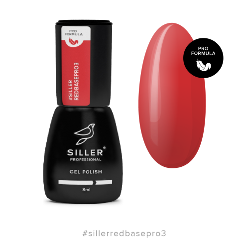 Каучуковая база для гель - лака Siller Red Base PRO № 03, 8 мл