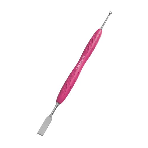 Лопатка манікюрна Staleks Pro Uniq 11 type 1 з силіконовою ручкою (пушер плоский прямий + кільце)