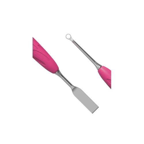 Лопатка манікюрна Staleks Pro Uniq 11 type 1 з силіконовою ручкою (пушер плоский прямий + кільце)