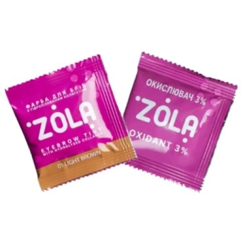 Краска для бровей с коллагеном в саше 01 Light brown Zola 5 мл